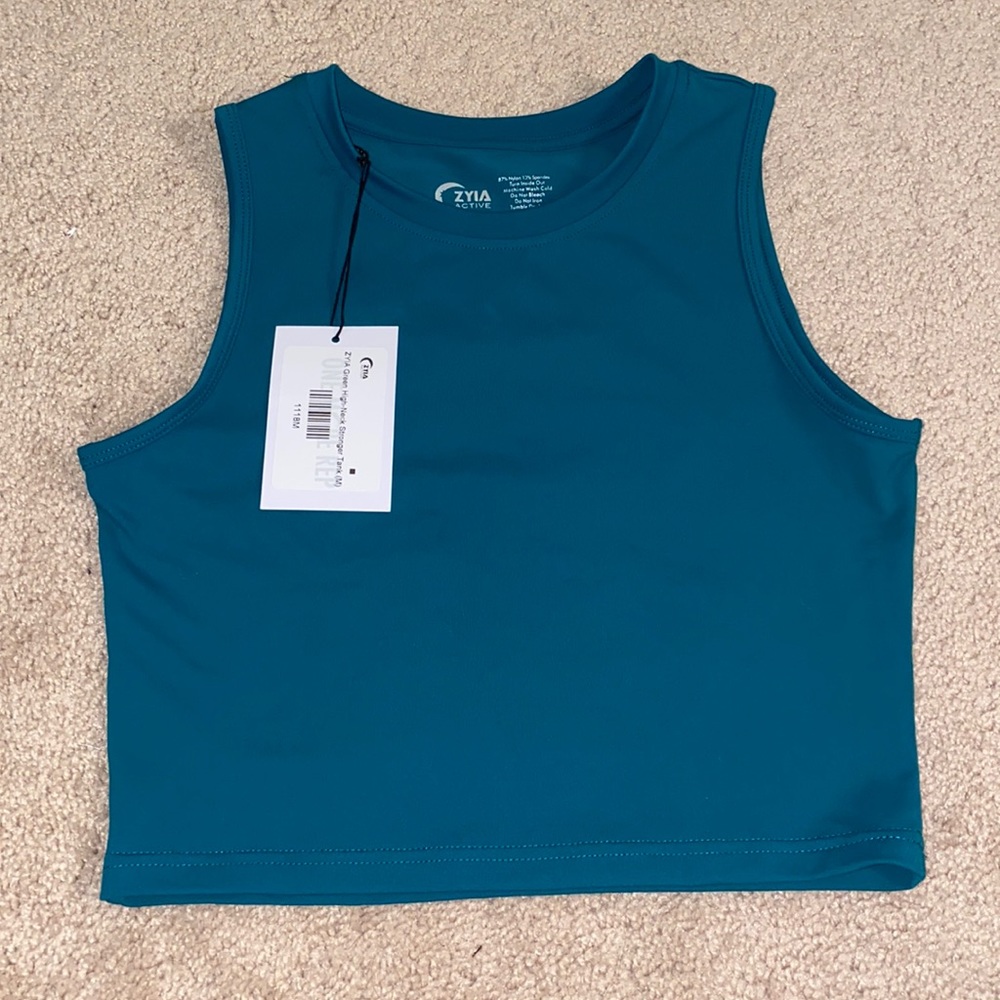 Zyia high neck tank top (teal)